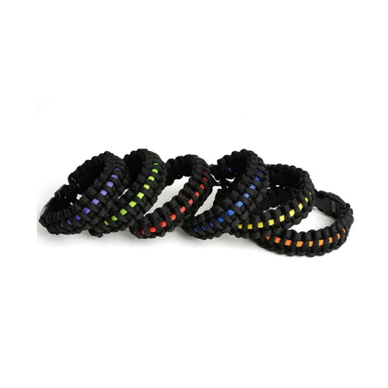 Paracord Survival Bracelet Black Thin Blue LineTactical Paracord Bracelet