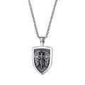 Vintage Jewelry Stainless Steel Angel of Shield Wing Cross Necklace Men