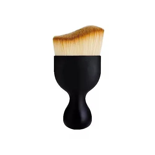 High Quality Portable Black Foundation Makeup Brush Curved Soft Blend Synthetic Bristle Fluffy Face Blending Manufactured