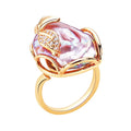 Wholesale 18k Gold Plated Natural Freshwater Pearl Ring Adjustable Baroque Pearl Ring