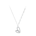 Best Selling Fine Jewelry Wholesale Heart Pendant Necklace 925 Sterling Silver Cubic Zirconia Necklace for Women