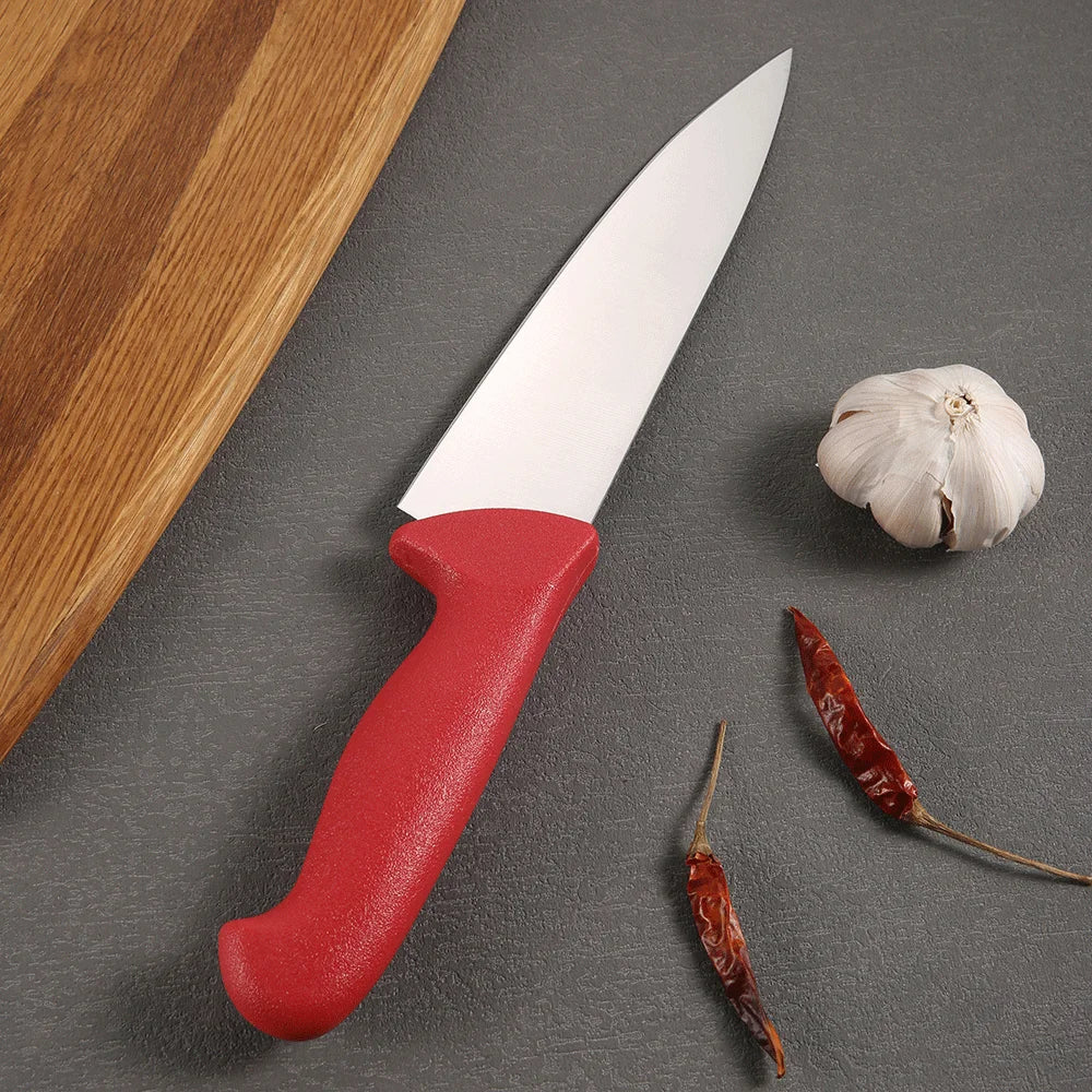 Custom Logo Premium 8 Inch Chef Knife 3Cr13 Stainless Steel Ergonomic PP Handle Professional Kitchen Knives Dishwasher Safe