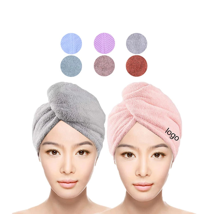 Custom Logo Hair Salon Towels Wholesale Bulk Quick Drying Microfiber Hair Towel Wrap for Women Hair Salon