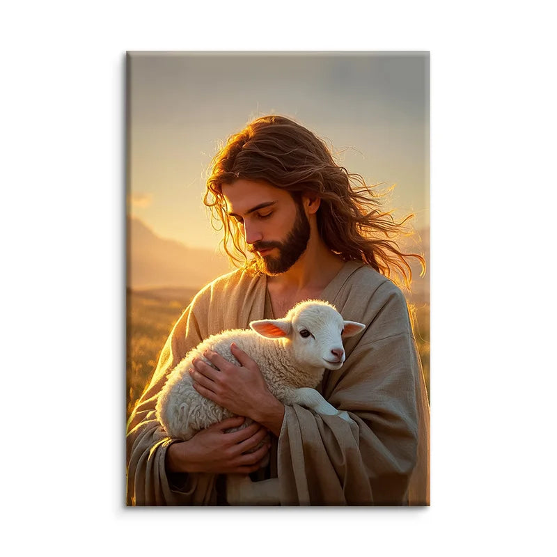Source Factory Custom Home Wall Decoration Canvas Painting Jesus Releases Life Art Picture Print at Sunset and Dusk