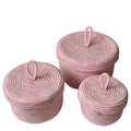 Modern Cotton Home Organization Decorative Storage Basket Set with Lid Elegant Home Decorative Storage Baskets