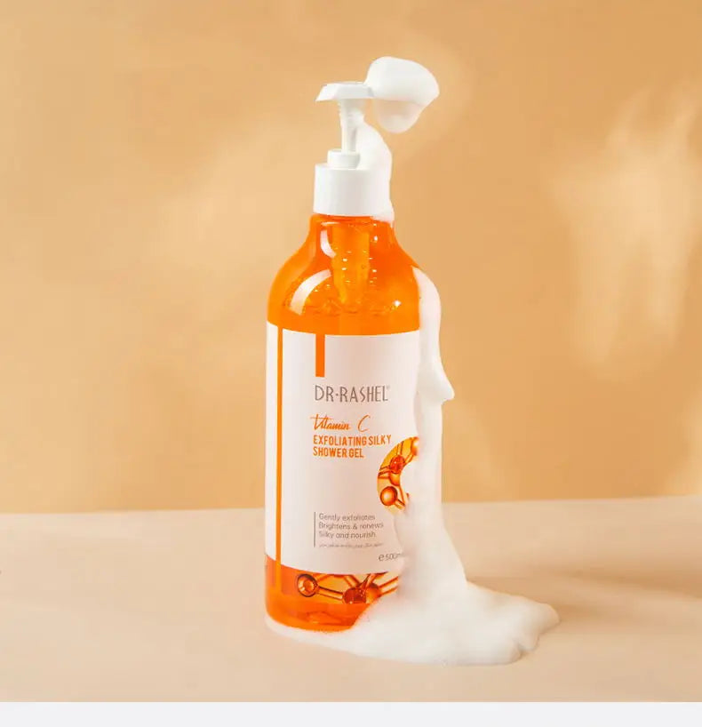 OEM ODM Deep Cleansing Moisturizing Even Skin Tone Body Wash Vitamin C Whitening Exfoliating Silky Shower Gel