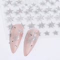 Nail Art Decoration Sliver Flame Design Sequins Self Adhesive 3D Reflective Glitter Nail Stickers