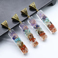 Huiying Natural Crystal Reiki Stone Healing Chakra Gemstone Pendant Pendulum Shape for Necklace Jewelry Jewelry