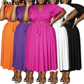 PASUXI Wholesale Womens New Print Loose Skirt Set Crop Top Boho Maxi Skirt Ethnic African Print Plus Size Dresses