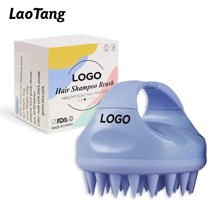 Wholesale Eco Friendly Scalp Brush Wheat Straw Handheld Soft Silicone Head Scalp Massager Hair Care Shampoo Brush