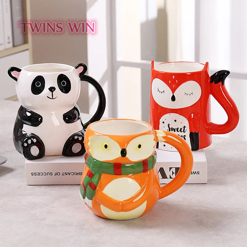 Cute Pet Mug in Panda Shape Ceramic Mug Cute Fox Mug Cartoon Milk Cup Animal Shape CUP 1857