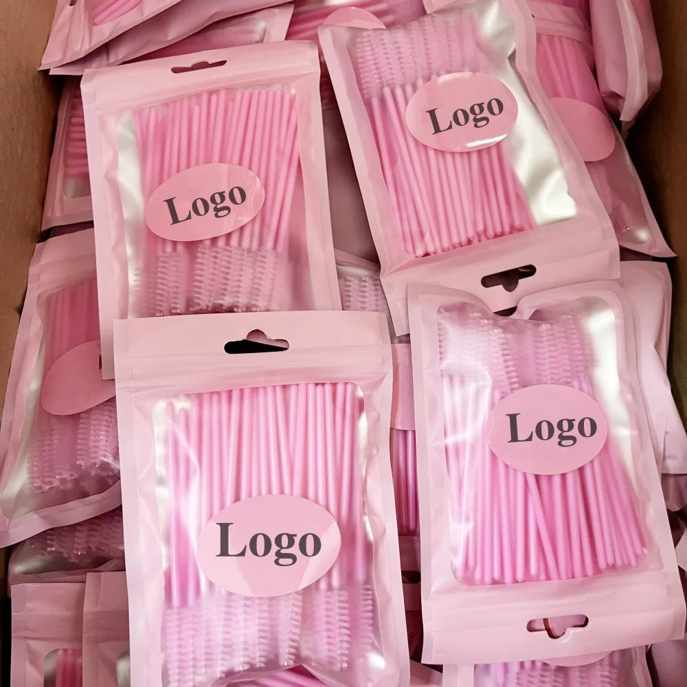 Professional Cheap 50pcs Mascara Wands Disposable Eyelash Brushes Makeup Brush Eyelash Extension Supplies Lash Spoolies Brush