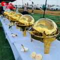 Wedding Party Catering Equipment Luxury 6L Round Chaffing Dish Food Warmer Roll Top Chafing Dish Buffet Set