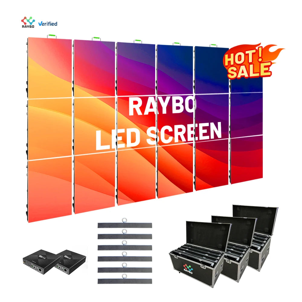 RAYTBO Rental HD P3.91 LED Display Screen 1200cd/sqm Brightness 5-Year Warranty for Indoor Events Churches & Stages