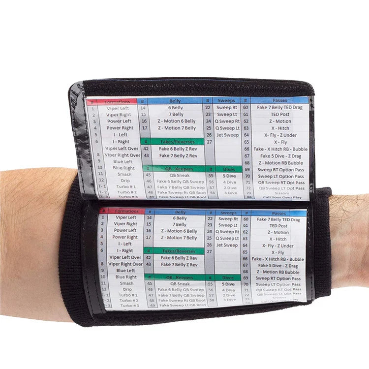 Youth Sports Quarterback Gear Football Adjustable Wrist Playmakers for Signs Playbook Wristbands