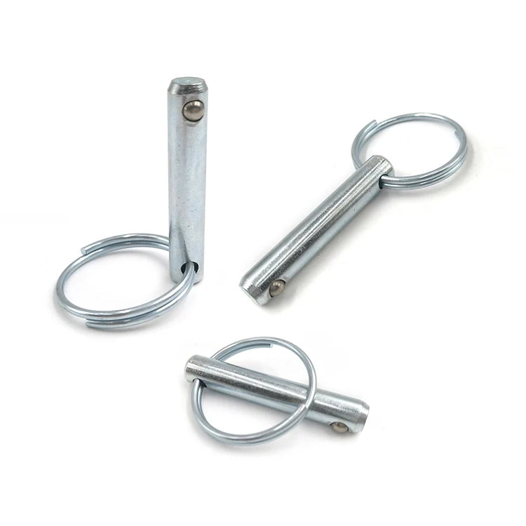 Stainless Steel/Carbon Steel Flat Head Quick Release Lock Pin Circle 4mm-100mm Diameter Black Oxide Finish Multi-Finish Options
