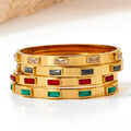 Wholesale Bracelet Zircon Stainless Steel Waterproof Gold Bangles Jewelry Women