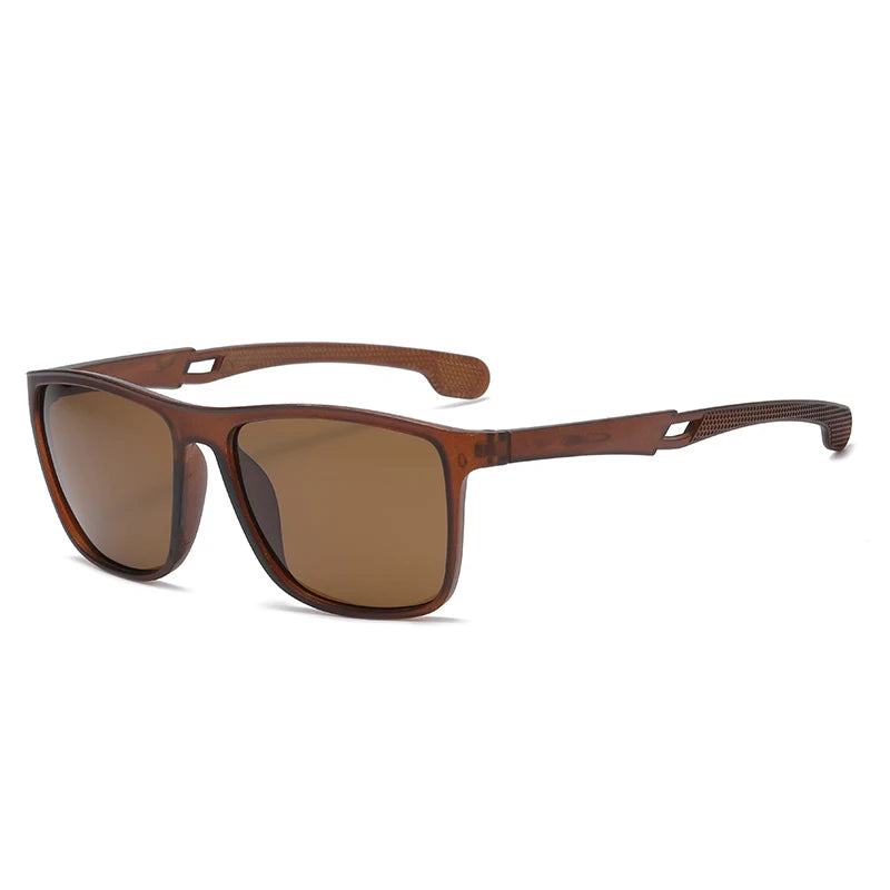 3047 Unisex Retro Sunglasses with 400 UV Protection Korean Style Square Pilot Frame in Coffee Sun Protection PC Metal Material