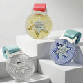 Jadevertu 2024 New Arrival Six-pointed Star Medal Metal Glass Medal
