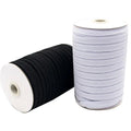 Wholesale Custom Rolls Black White 5cm Knitted Textile Flat Braided Elastic Band for Garment Sewing