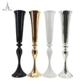 Romantic Tall Metal Flower Vase in Gold Silver White for Wedding and Home Decor