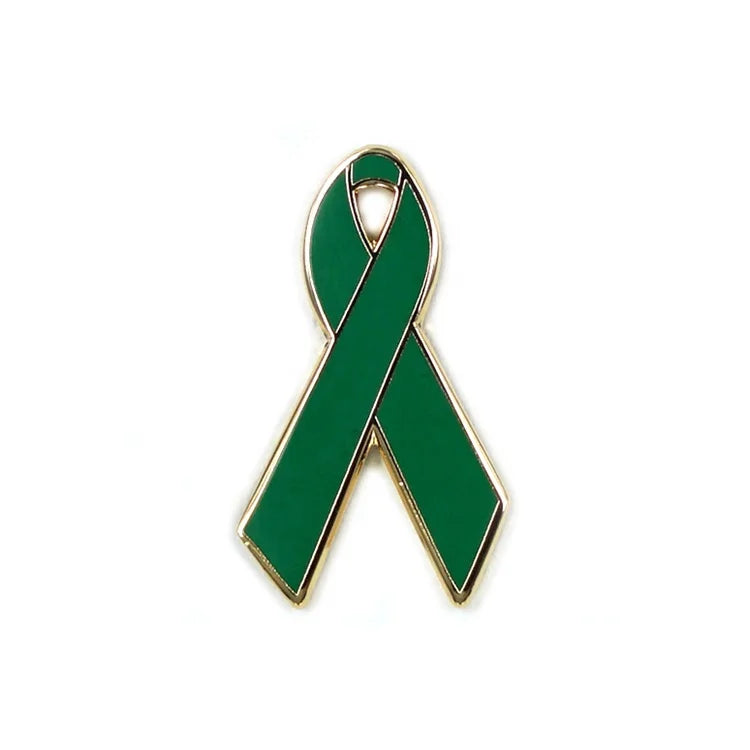 Customized Gift Items Gold Plated in Stock Hard Enamel Awareness Ribbon Lapel Pin