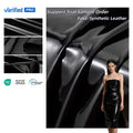 PFAS FREE 4-Way Stretch Faux PU Leather Fabric Mirror Pattern Elastic Material for Dresses Activewear Dancewear