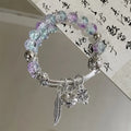 Women's Retro Fish Bracelet for Summer New Gradient Fat Drum Design Handmade Stone and Plastic Jewelry for Children