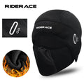 RIDERACE Syal Sepeda Tahan Angin Termal Topi Bersepeda Dingin Penutup Kepala Topi Hangat Olahraga Balaclava Velvet Masker Ikat