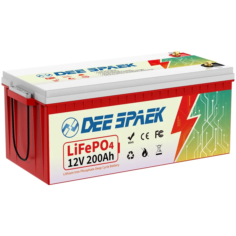 EU Warehouse TCBWorth Lithium Iron LiFePo4 Battery 12v 200AH Portable Power Station Rechargeable Solar Battery