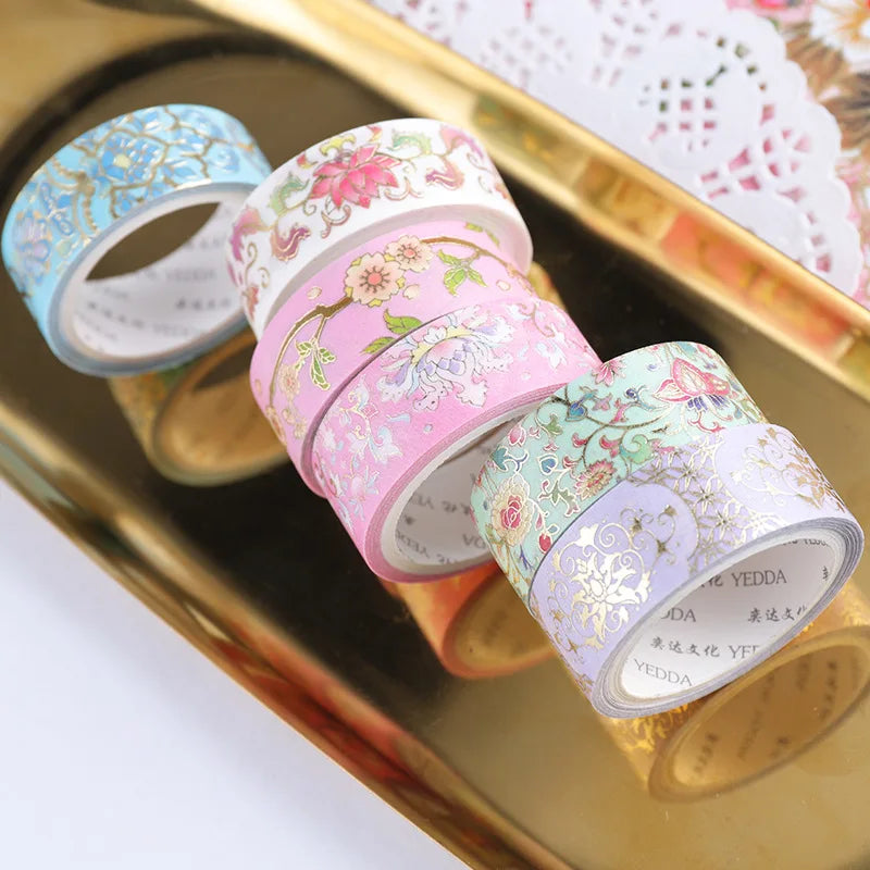 Flower Bronzing Hand Account and Paper Tape Decoration Set Bronzing DIY Material