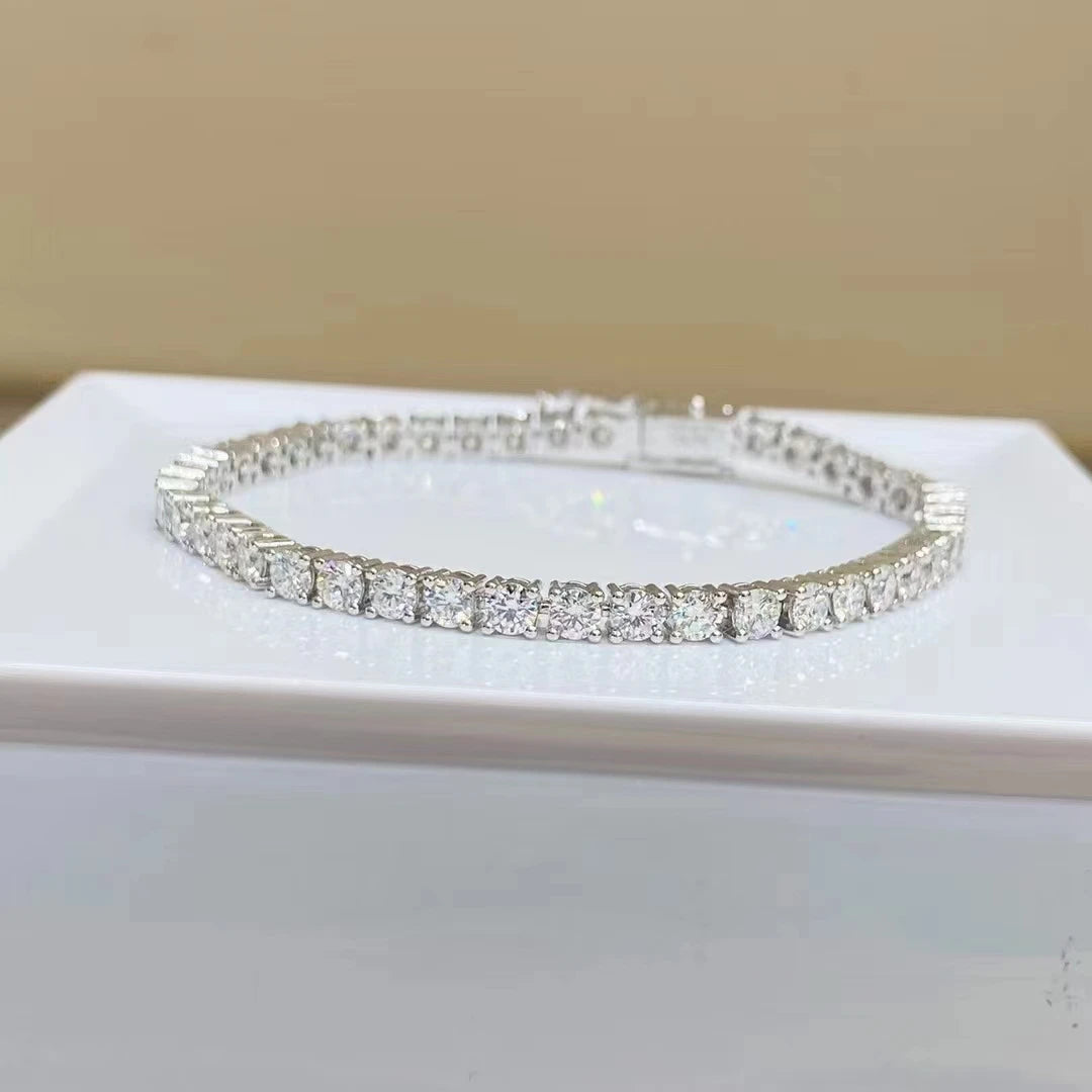 Bangles Jewelry Women Tennis Bracelet 18k Gold Natural Diamond Oro Puro 18k Gold Bracelet with Diamonds