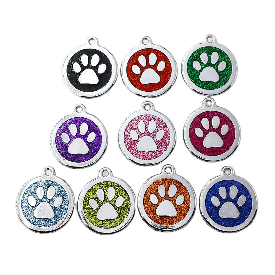 Wholesale Metal Alloy Circle with Paw Pet Tag Maker Custom logo Acceptable