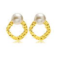 Simple Design IP Gold Plating Stainless Steel Pear Studs Square Geometric Earrings