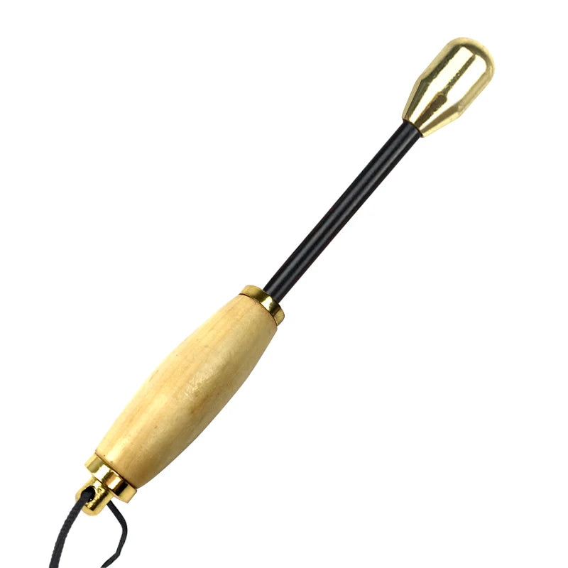 Stock Stainless Steel Ice Fishing Priest Knock Stun Fish Stick for Natural Wood Color Varnished Ice Fishing Bat