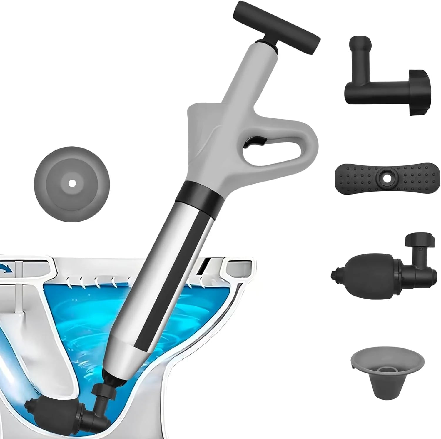 Toilet Clog Remover Drain Cleaner Unblocked Toilet Drain Plumb Plunger High Pressure Air Blaster Pipe Plunger Opener Cleaning