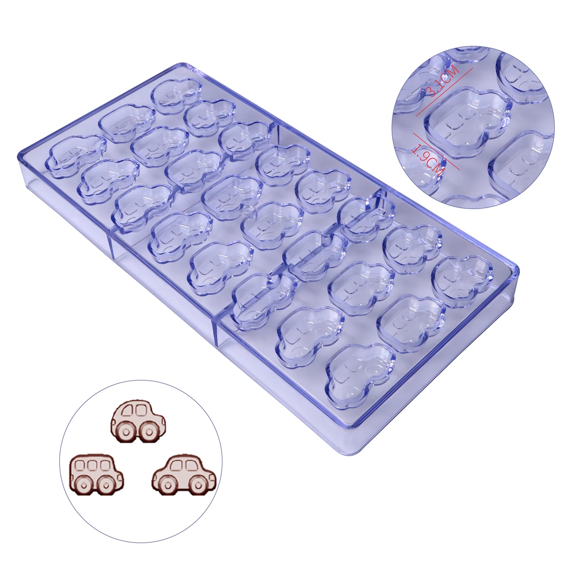 3D Plastic Chocolate Mold Car Polycarbonate Mold Molde De Policarbonato Para Chocolate Baking Tools