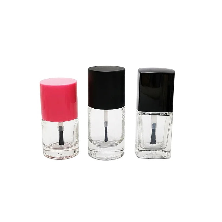 5ML 10ML 15ML Cosmetic Packaging Empty Luxury Glass Square Nail Polish Bottle With Brush