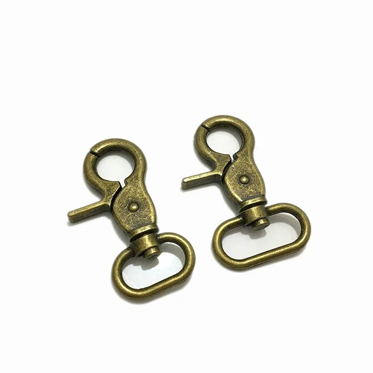 Heavy Duty Swivel Metal Buckle Brass Snap Hook Key Ring Spring-Loaded Hardware Accessory for Bags