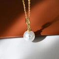 925 Sterling Silver Necklace 10mm Fresh Water Edison Pearl Exquisite Natural Gold Silver Jewelry Trendy 10mm Pearl Necklace