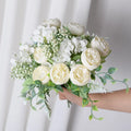 DREA Silk Flowers in Vase Peonies Artificial Flower Bouquet for Arrangement Decor Home