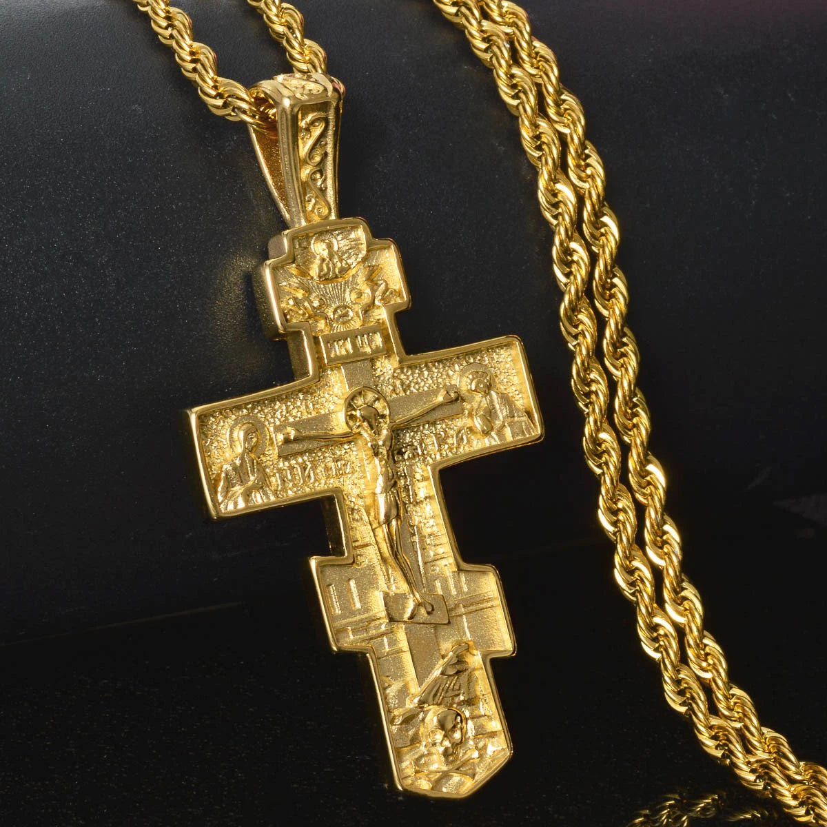 Zeadear New Vintage Geometric Gold Plated Stainless Steel Pendant for Unisex-Gift