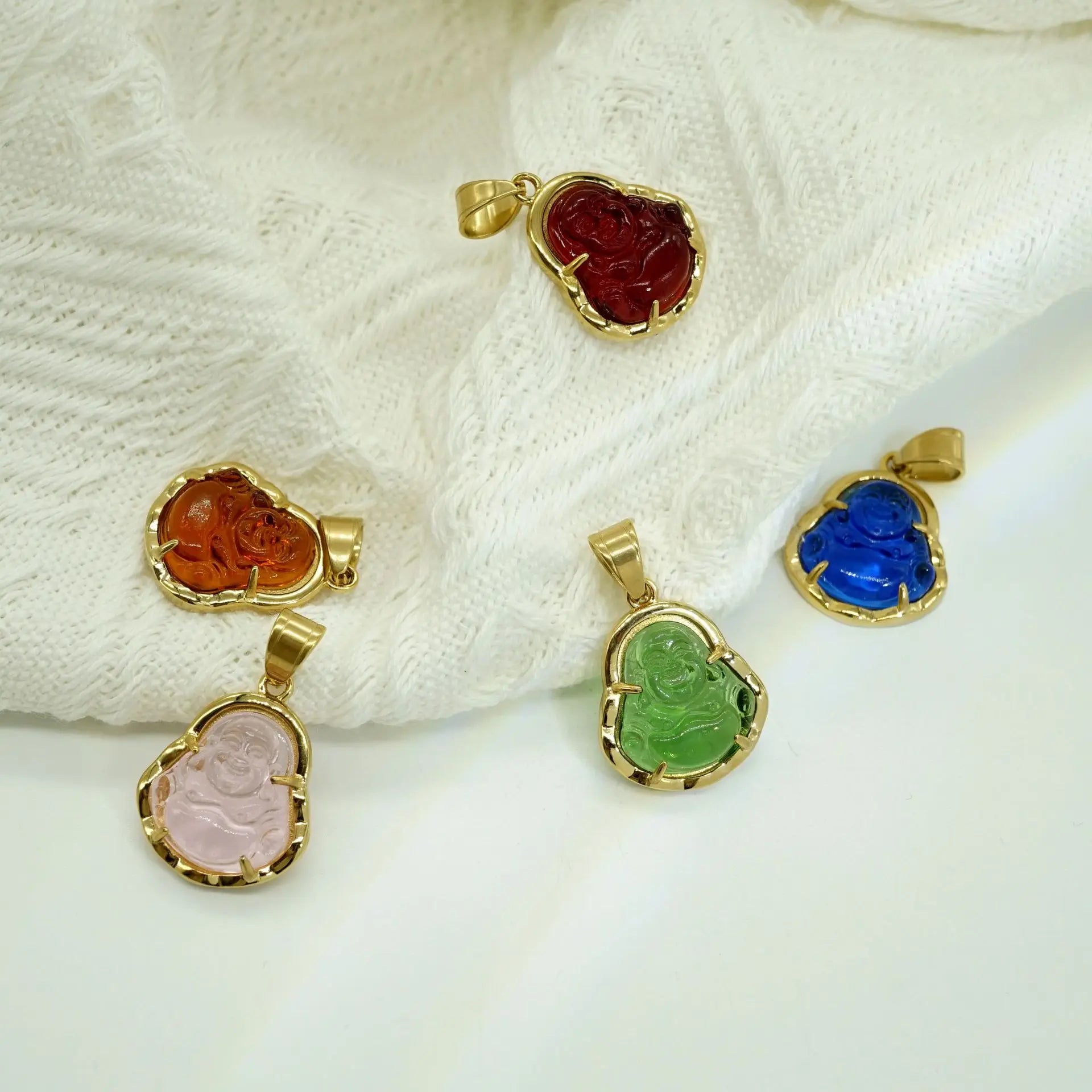 21*33mm Stocks Fashion Cheap 18k Gold Stainless Steel Buddha Pendant