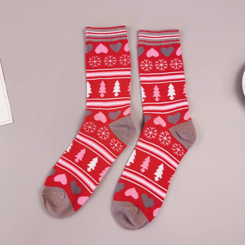 Women's Winter Warm Thicken Pattern Fuzzy Floor Socks New Christmas Sleeping Socks for Daily Use Transparent