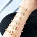 Merryshine 18K Bubble Balloon Cross-Border Adjustable 26 English Zircon Alphabet Letters Paperclip Chain Bracelet for Women