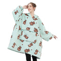 Factory Soft Winter Warm Big Size Pajamas Oversized Flannel Plush Sherpa Women Sleepwear for Winter Adult with Pet Pocket