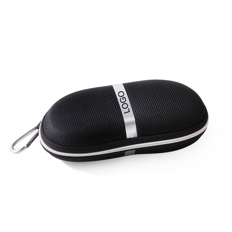 STYD518 Classic Custom Logo Zipper Box Sunglasses High Quality EVA Glasses Case with Metal Zip Hook Laser Logo or Printing Logo