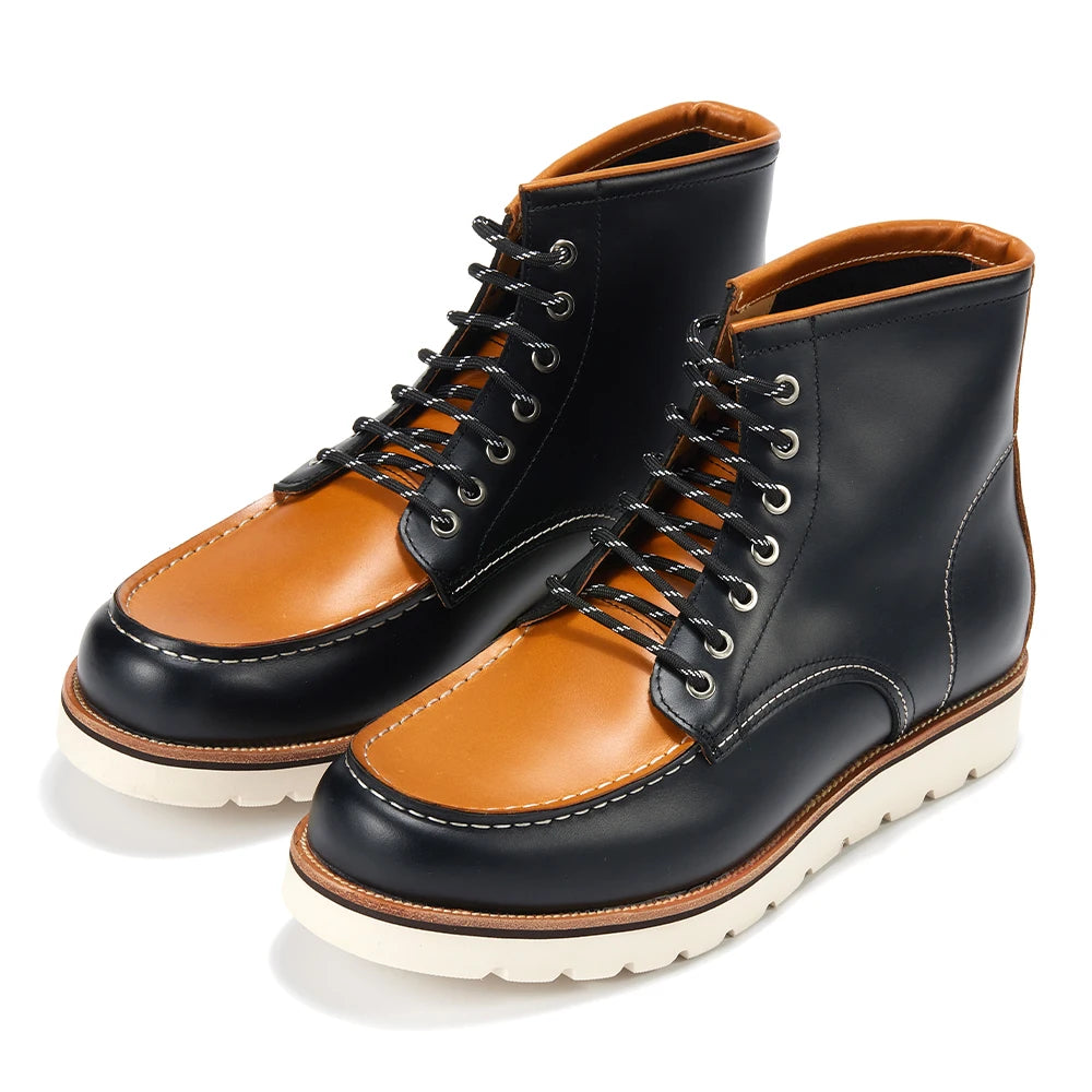 Top Grade Men's Cowhide Genuine Leather Ankle Strap Fashionable New Design EVA Waterproof Soft Flat Lace-Up for Winter Outdoor MegaBDM