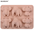 Cute 3 Kinds of Cartoon Animal Designs Silicone Soap Molds Silicone Cake Molds Cookies Making Tools