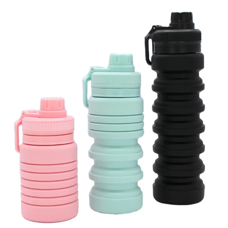 Drink Bottle Sport Travel BPA Free 750ML Custom Collapsible Leakproof Thermos Kids Silicone Hot Water Bottles